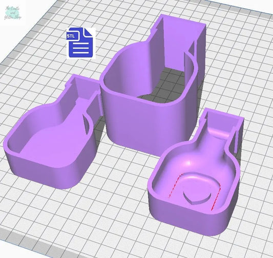 3pc Love Potion Bath Bomb Mold STL File - for 3D printing - FILE ONLY - 3 piece Hand Press Bath Bomb Mould - The Crafts and Glitter Shop