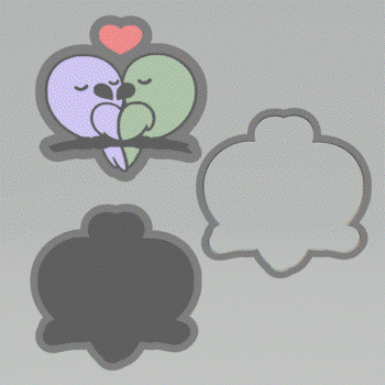 3pc Lovebirds Bath Bomb Mold STL File