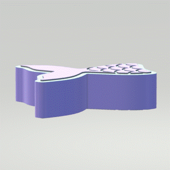 3pc Mermaid Tail Bath Bomb Mold STL File