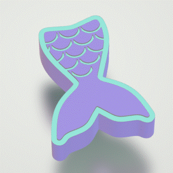 3pc Mermaid Tail Bath Bomb Mold STL File