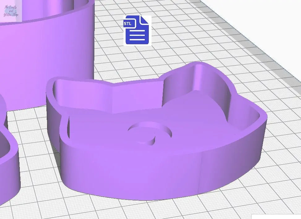 3pc Moon Cat Bath Bomb Mold STL File - for 3D printing - FILE ONLY - 3 piece Crescent Moon Cat Head Bath Bomb Hand Press Mould - The Crafts and Glitter Shop