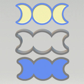 3pc Moon Phases Bath Bomb Mold STL File