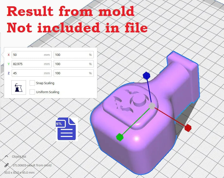 3pc Moon Water Bath Bomb Mold STL File