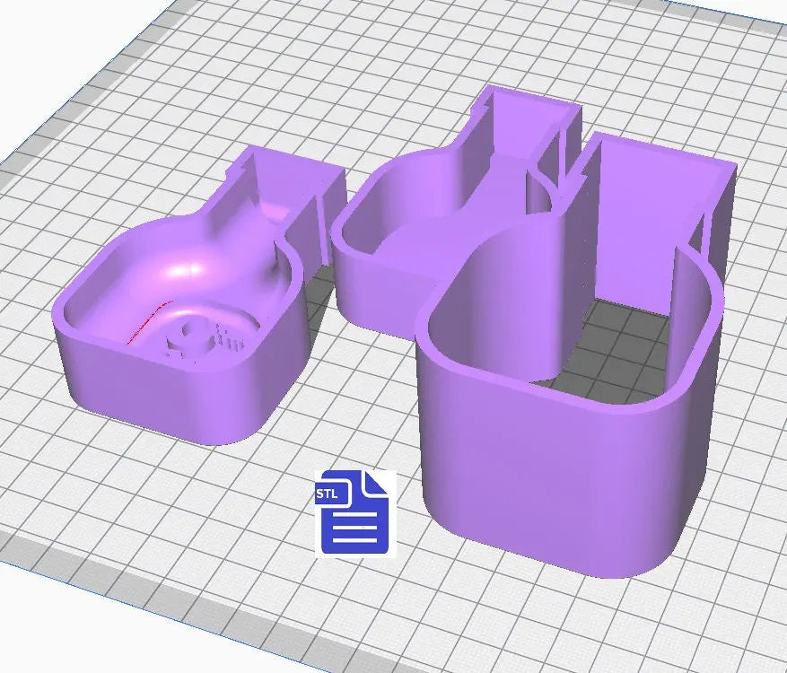 3pc Moon Water Bath Bomb Mold STL File - for 3D printing - FILE ONLY - 3 piece Hand Press Bath Bomb Mould - The Crafts and Glitter Shop