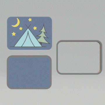 3pc Moonlight Camping Bath Bomb Mold STL File