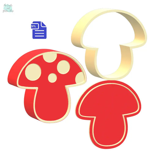 3pc Mushroom Bath Bomb Mold STL File - for 3D printing - FILE ONLY - The Crafts and Glitter Shop