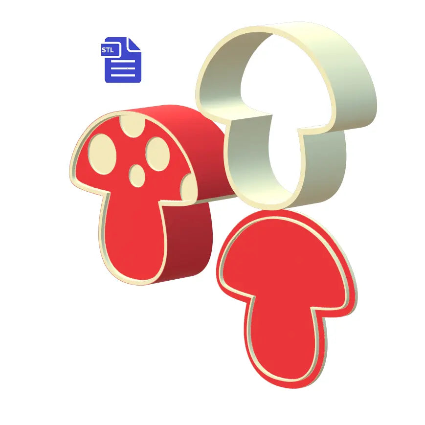 3pc Mushroom Bath Bomb Mold STL File - for 3D printing - FILE ONLY - The Crafts and Glitter Shop