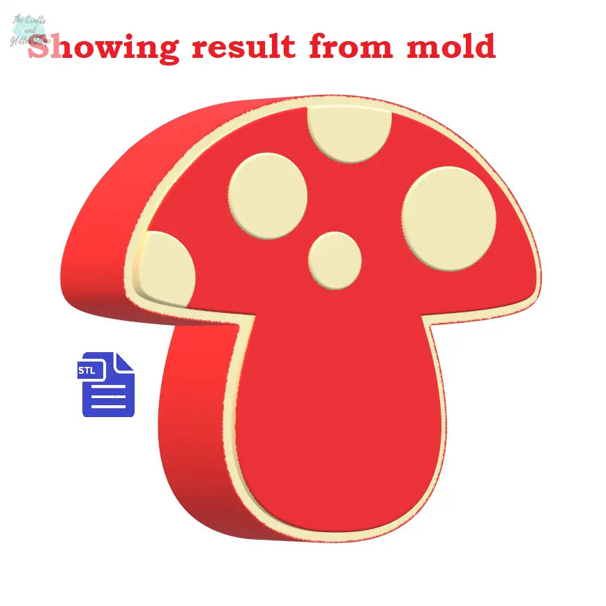 3pc Mushroom Bath Bomb Mold STL File - for 3D printing - FILE ONLY - The Crafts and Glitter Shop