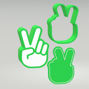 3pc Peace Bath Bomb Mold STL File