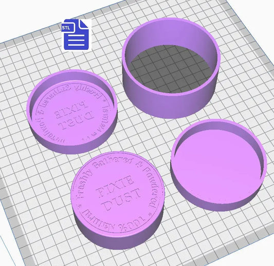 3pc Pixie Dust Bath Bomb Mold - Magic Potion Label Bath Bomb Mold STL File - for 3D printing - FILE ONLY - 3 piece hand press mold - The Crafts and Glitter Shop