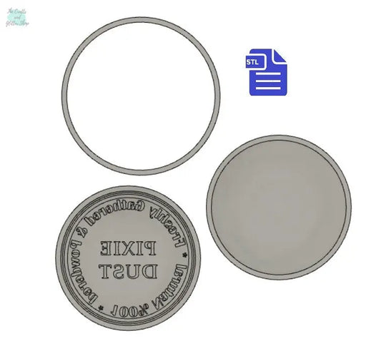3pc Pixie Dust Bath Bomb Mold - Magic Potion Label Bath Bomb Mold STL File - for 3D printing - FILE ONLY - 3 piece hand press mold - The Crafts and Glitter Shop