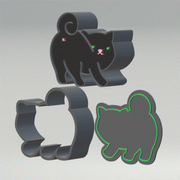 3pc Playing Kitten Behind Bath Bomb Mold STL File