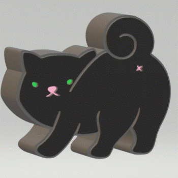 3pc Playing Kitten Behind Bath Bomb Mold STL File