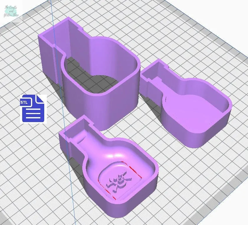 3pc Poision Potion Bath Bomb Mold STL File - for 3D printing - FILE ONLY - 3 piece Hand Press Bath Bomb Mould - The Crafts and Glitter Shop