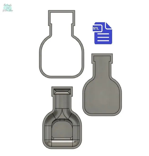3pc Potion Bath Bomb Mold STL File - for 3D printing - FILE ONLY - 3 piece Hand Press Bath Bomb Mould The Crafts and Glitter Shop