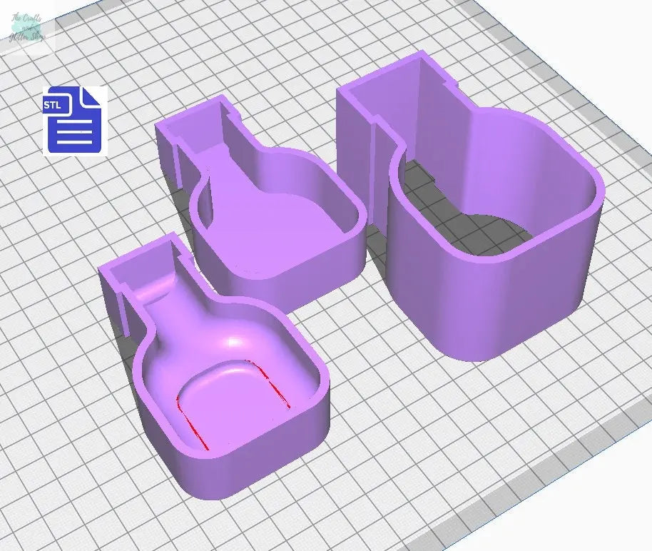 3pc Potion Bath Bomb Mold STL File - for 3D printing - FILE ONLY - 3 piece Hand Press Bath Bomb Mould The Crafts and Glitter Shop