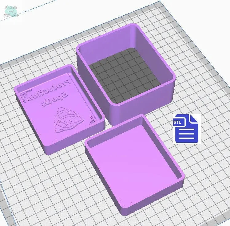 3pc Protection Spell book Bath Bomb Mold STL File