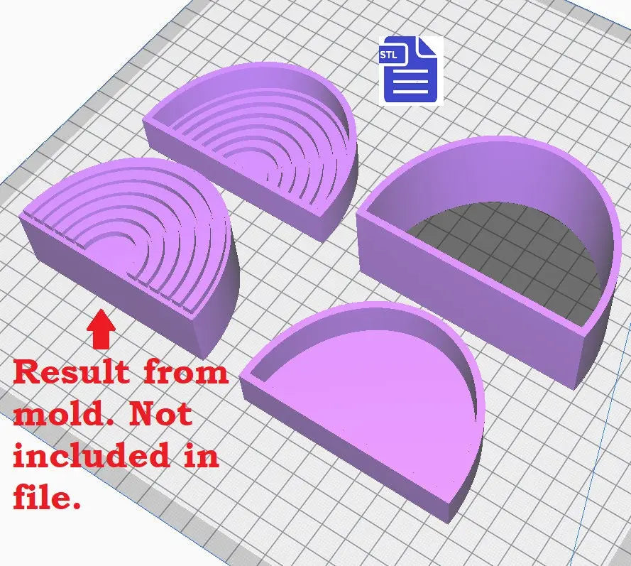 3pc Rainbow Bath Bomb Mold STL File - for 3D printing - FILE ONLY - 3 piece Rainbow Hand Press Bath Bomb Mold - The Crafts and Glitter Shop