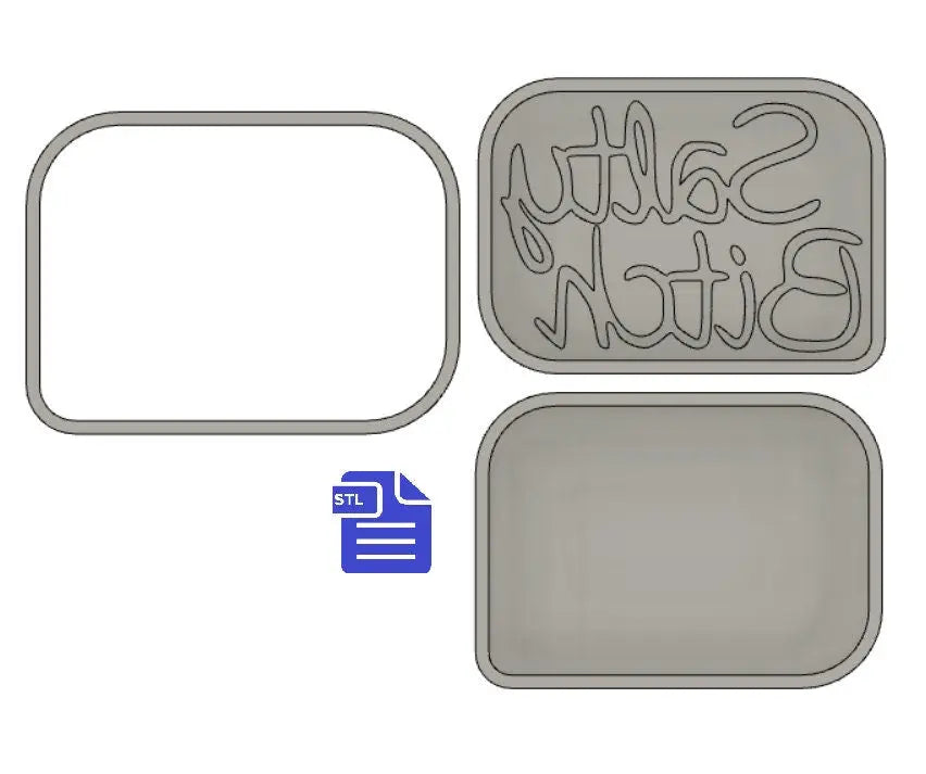 3pc Salty Bitch Bath Bomb Mold STL File - for 3D printing - FILE ONLY - 3 piece Bath Bomb Hand Press Mould - The Crafts and Glitter Shop