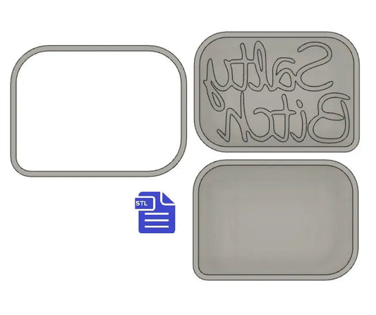 3pc Salty Bitch Bath Bomb Mold STL File - for 3D printing - FILE ONLY - 3 piece Bath Bomb Hand Press Mould - The Crafts and Glitter Shop