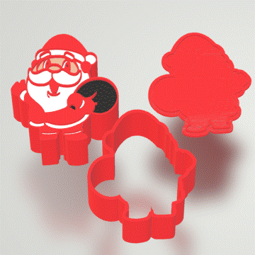 3pc Santa Claus Bath Bomb Mold STL File - for 3D printing - FILE ONLY - 3 piece Father Christmas Hand Press Mould for Solid Shampoo Fizzies - The Crafts and Glitter Shop