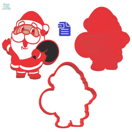 3pc Santa Claus Bath Bomb Mold STL File - for 3D printing - FILE ONLY - 3 piece Father Christmas Hand Press Mould for Solid Shampoo Fizzies - The Crafts and Glitter Shop