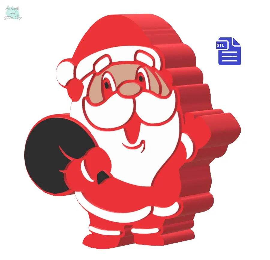 3pc Santa Claus Bath Bomb Mold STL File - for 3D printing - FILE ONLY - 3 piece Father Christmas Hand Press Mould for Solid Shampoo Fizzies - The Crafts and Glitter Shop