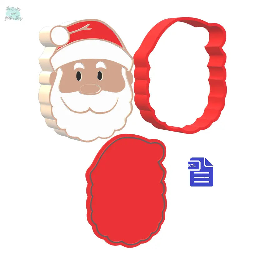 3pc Santa Claus Bath Bomb Mold STL File - for 3D printing - FILE ONLY - The Crafts and Glitter Shop