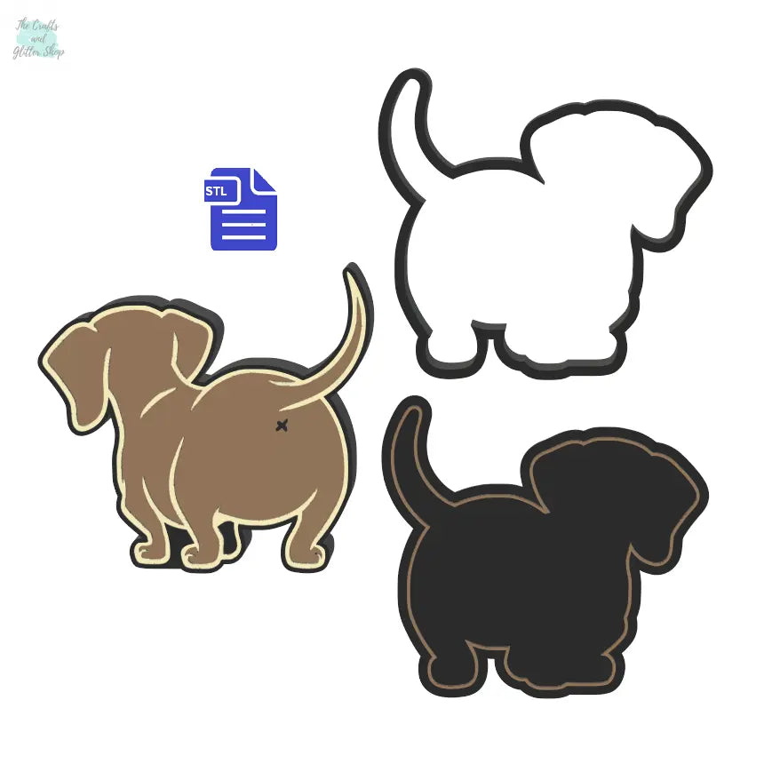 3pc Sausage Dog Bath Bomb Mold STL File - for 3D printing - FILE ONLY to print your own mold for bath bombs shower steamers solid shampoo - The Crafts and Glitter Shop
