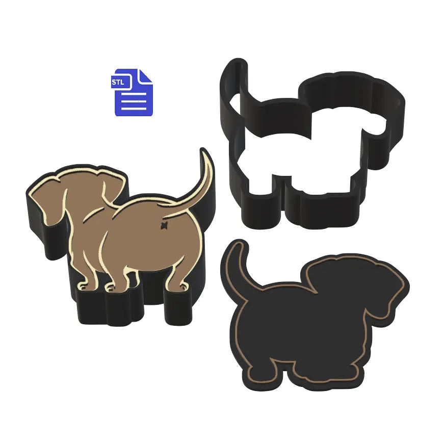 3pc Sausage Dog Bath Bomb Mold STL File - for 3D printing - FILE ONLY to print your own mold for bath bombs shower steamers solid shampoo - The Crafts and Glitter Shop