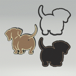 3pc Sausage Dog Bath Bomb Mold STL File