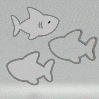 3pc Shark Bath Bomb Mold STL File