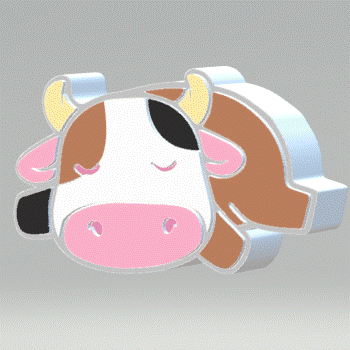 3pc Sleepy Cow Bath Bomb Mold STL File