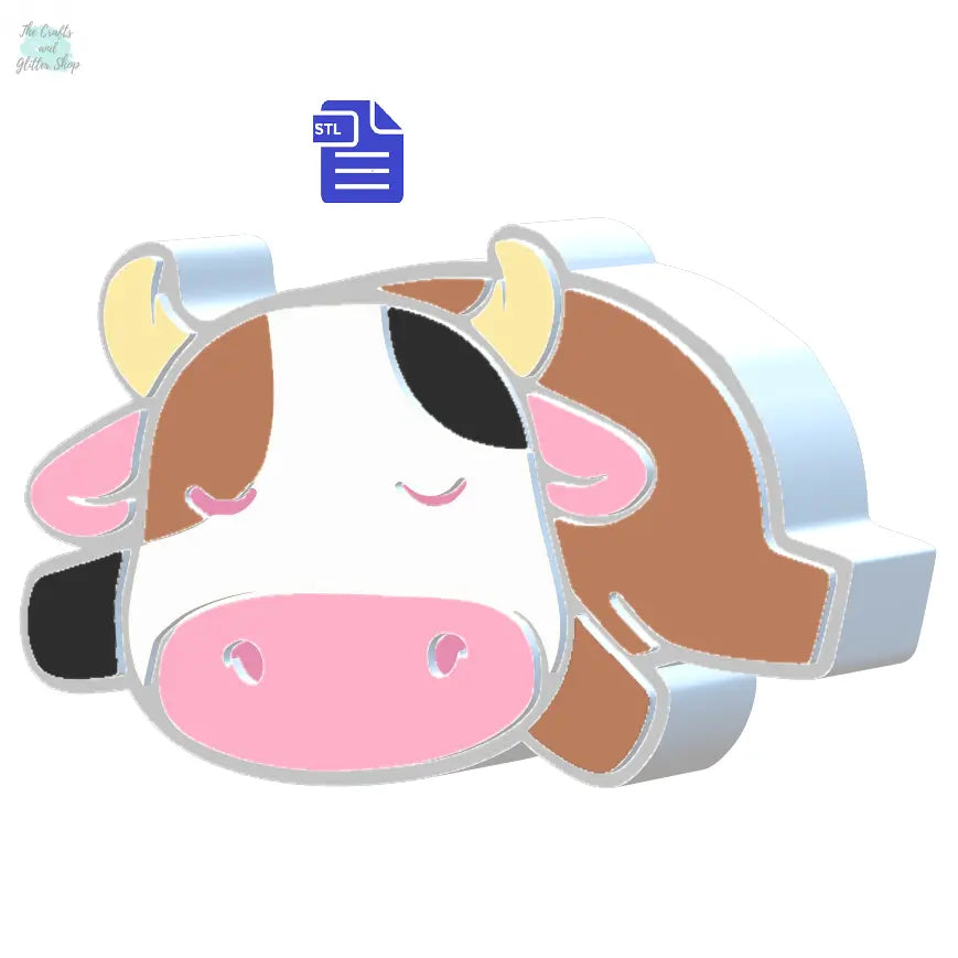 3pc Sleepy Cow Bath Bomb Mold STL File - for 3D printing - FILE ONLY - The Crafts and Glitter Shop