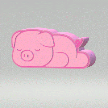 3pc Sleepy Piglet Bath Bomb Mold STL File