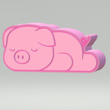 3pc Sleepy Piglet Bath Bomb Mold STL File