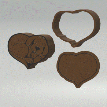 3pc Sleepy Puppy Bath Bomb Mold STL File