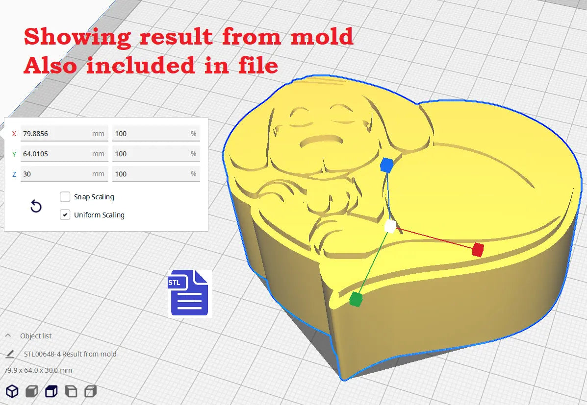 3pc Sleepy Puppy Bath Bomb Mold STL File - for 3D printing - FILE ONLY - The Crafts and Glitter Shop