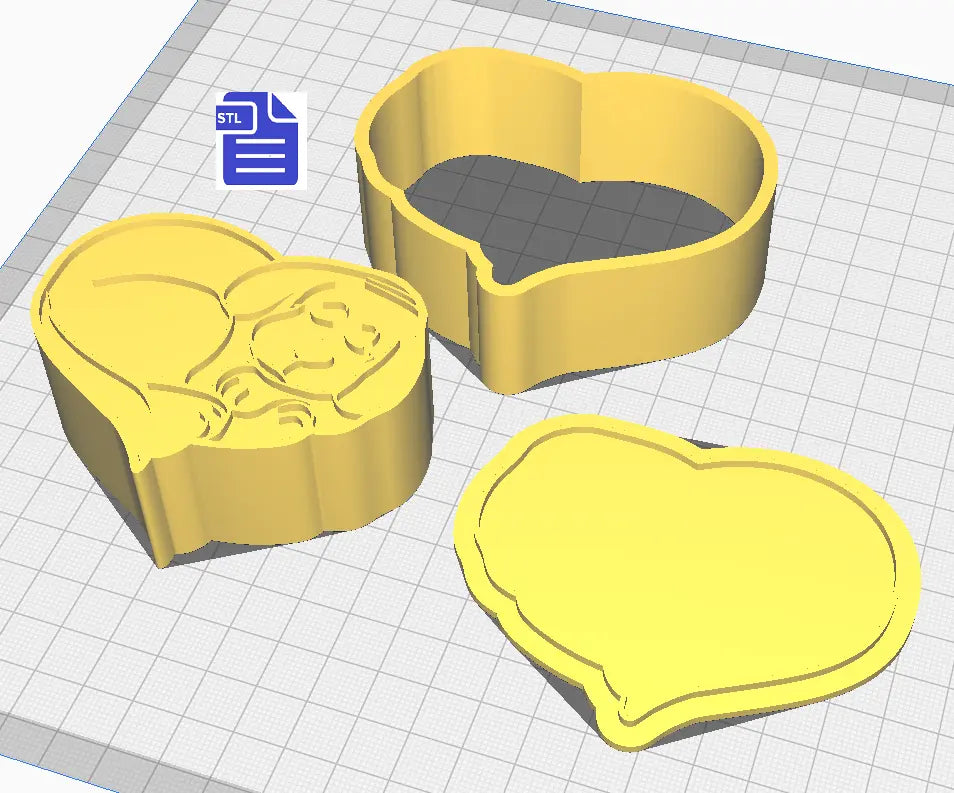3pc Sleepy Puppy Bath Bomb Mold STL File - for 3D printing - FILE ONLY - The Crafts and Glitter Shop