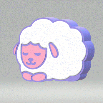 3pc Sleepy Sheep Bath Bomb Mold STL File