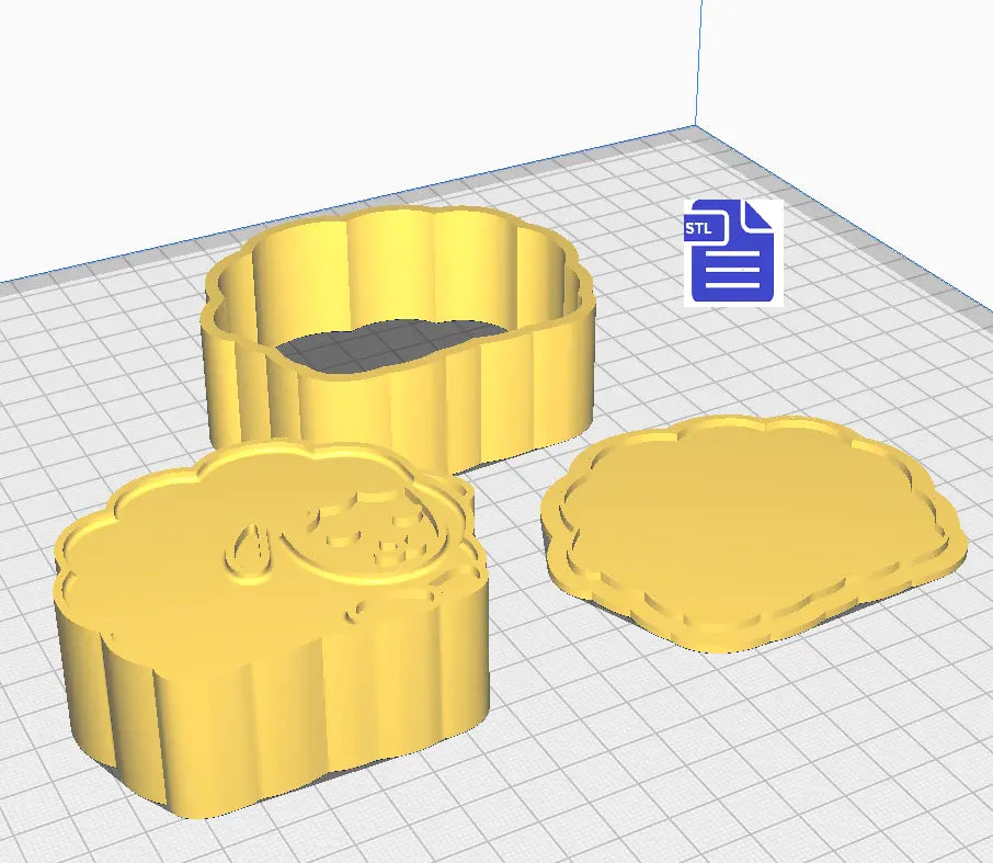 3pc Sleepy Sheep Bath Bomb Mold STL File - for 3D printing - FILE ONLY - The Crafts and Glitter Shop
