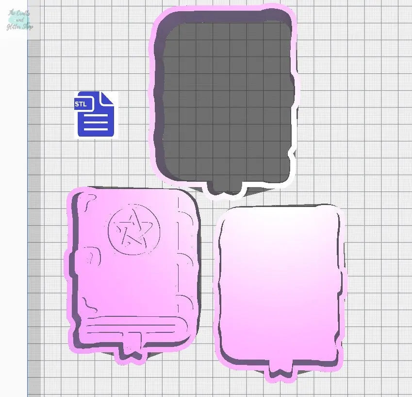 3pc Spell book Bath Bomb Mold STL File - for 3D printing - FILE ONLY - The Crafts and Glitter Shop