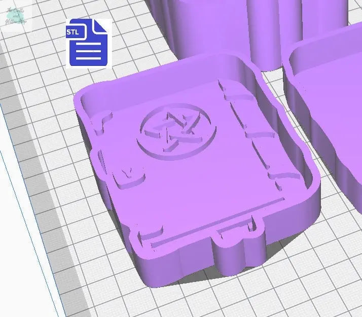 3pc Spell book Bath Bomb Mold STL File - for 3D printing - FILE ONLY - The Crafts and Glitter Shop