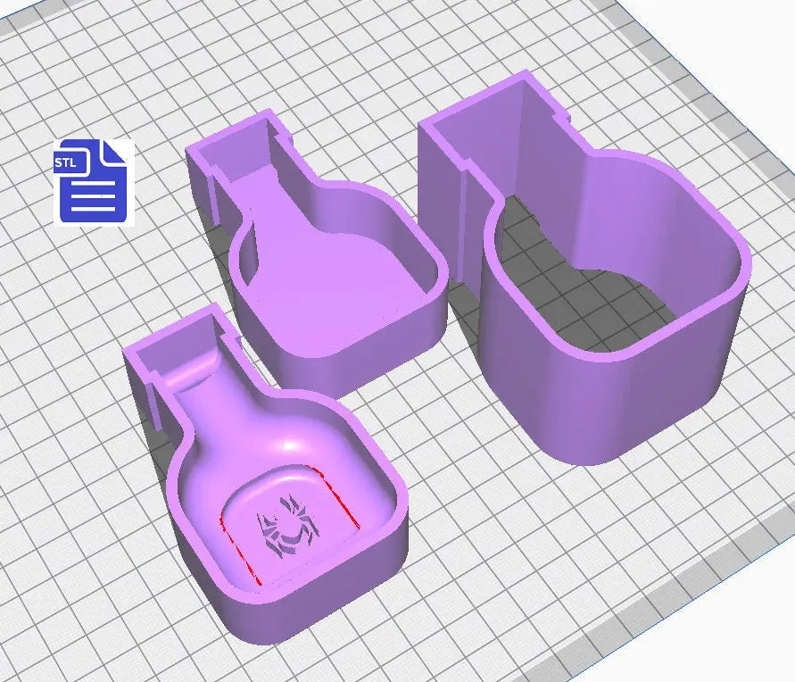 3pc Spider Legs Potion Bath Bomb Mold STL File