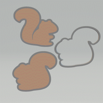 3pc Squirrel Bath Bomb Mold STL File