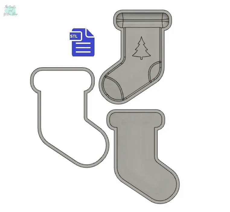 3pc Stocking Bath Bomb Mold STL File - for 3D printing - FILE ONLY - The Crafts and Glitter Shop