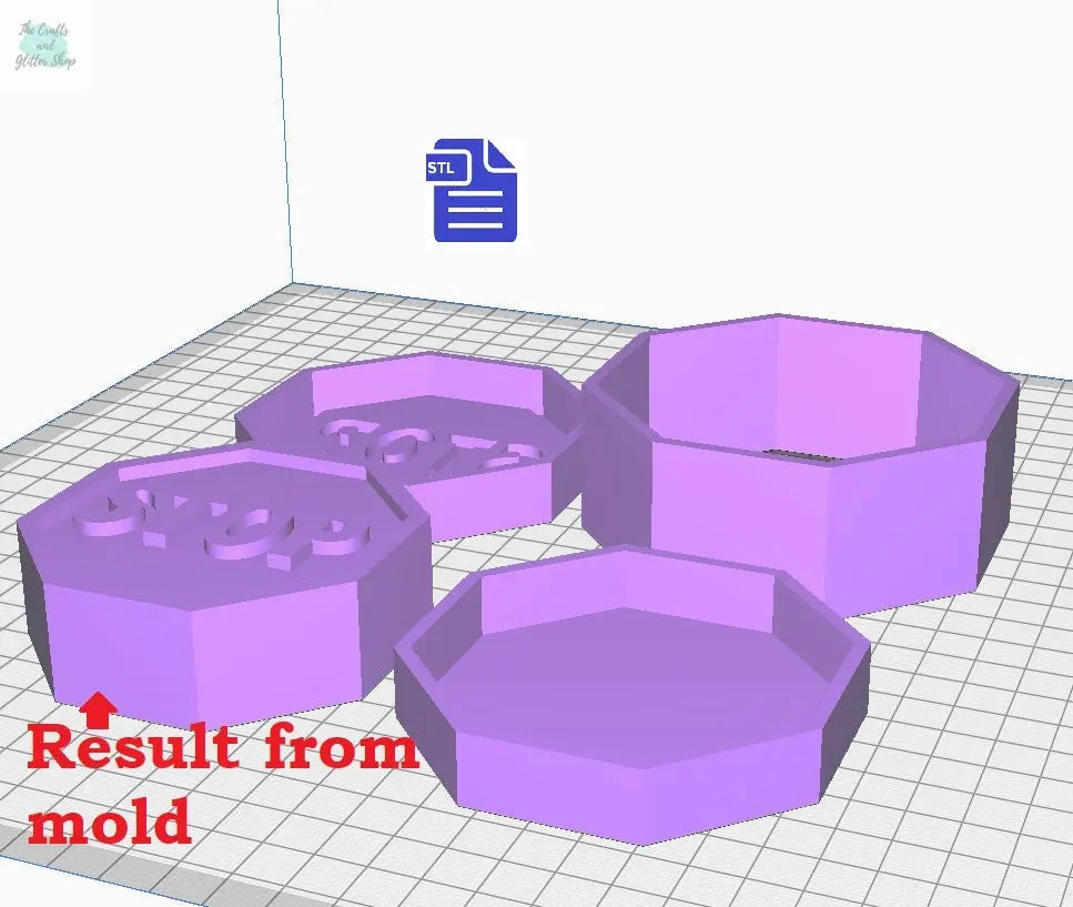 3pc Stop Sign Bath Bomb Mold STL File - for 3D printing - FILE ONLY - 3 piece manual hand press mold - The Crafts and Glitter Shop