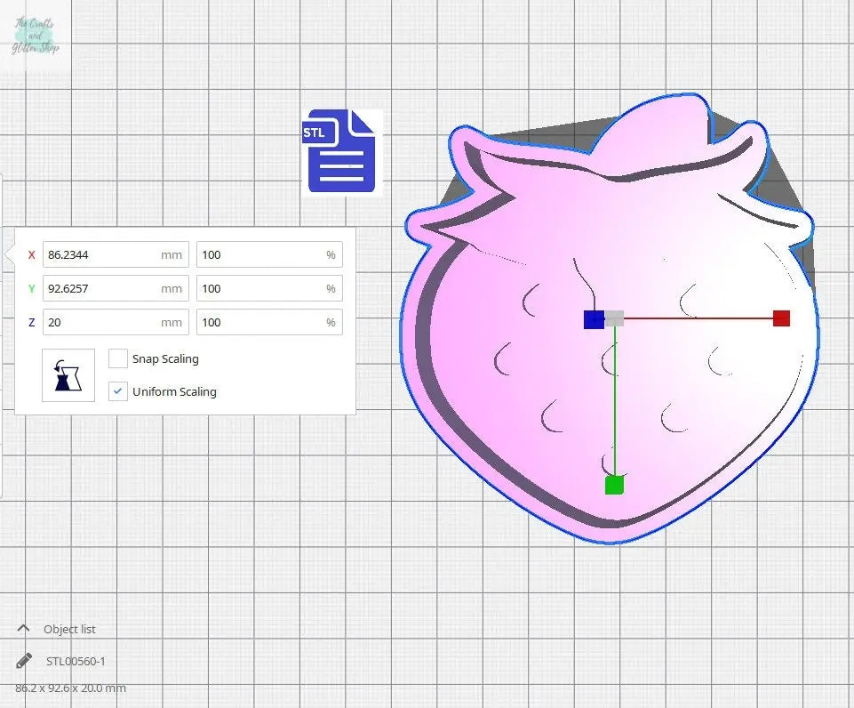 3pc Strawberry Bath Bomb Mold STL File