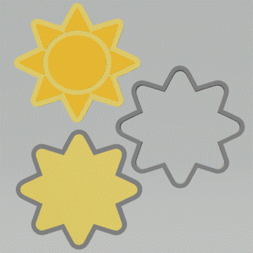 3pc Sun Bath Bomb Mold STL File