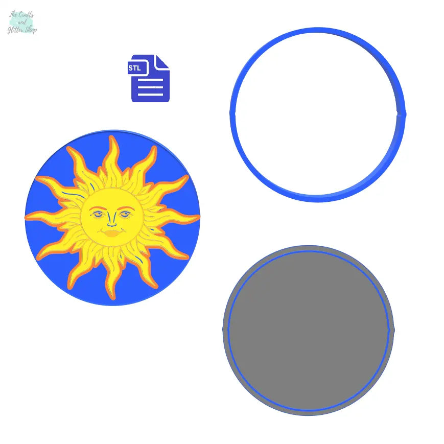 3pc Sun Bath Bomb Mold STL File - for 3D printing - FILE ONLY - 3 piece sun mold for bath bombs shower steamers bubble bars bath fizzers - The Crafts and Glitter Shop